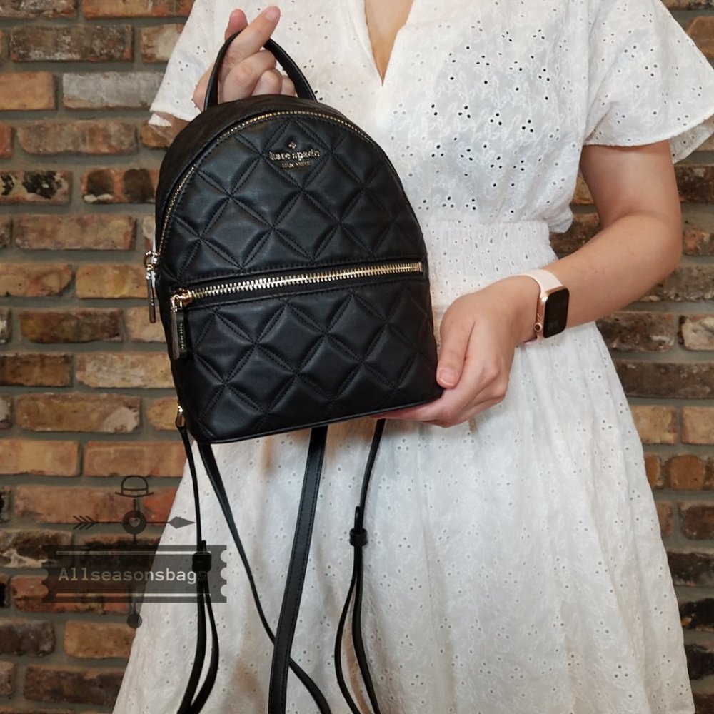 KATE Spade Mini Natalia Backpack Crossbody BLACK - Picture 7 of 7